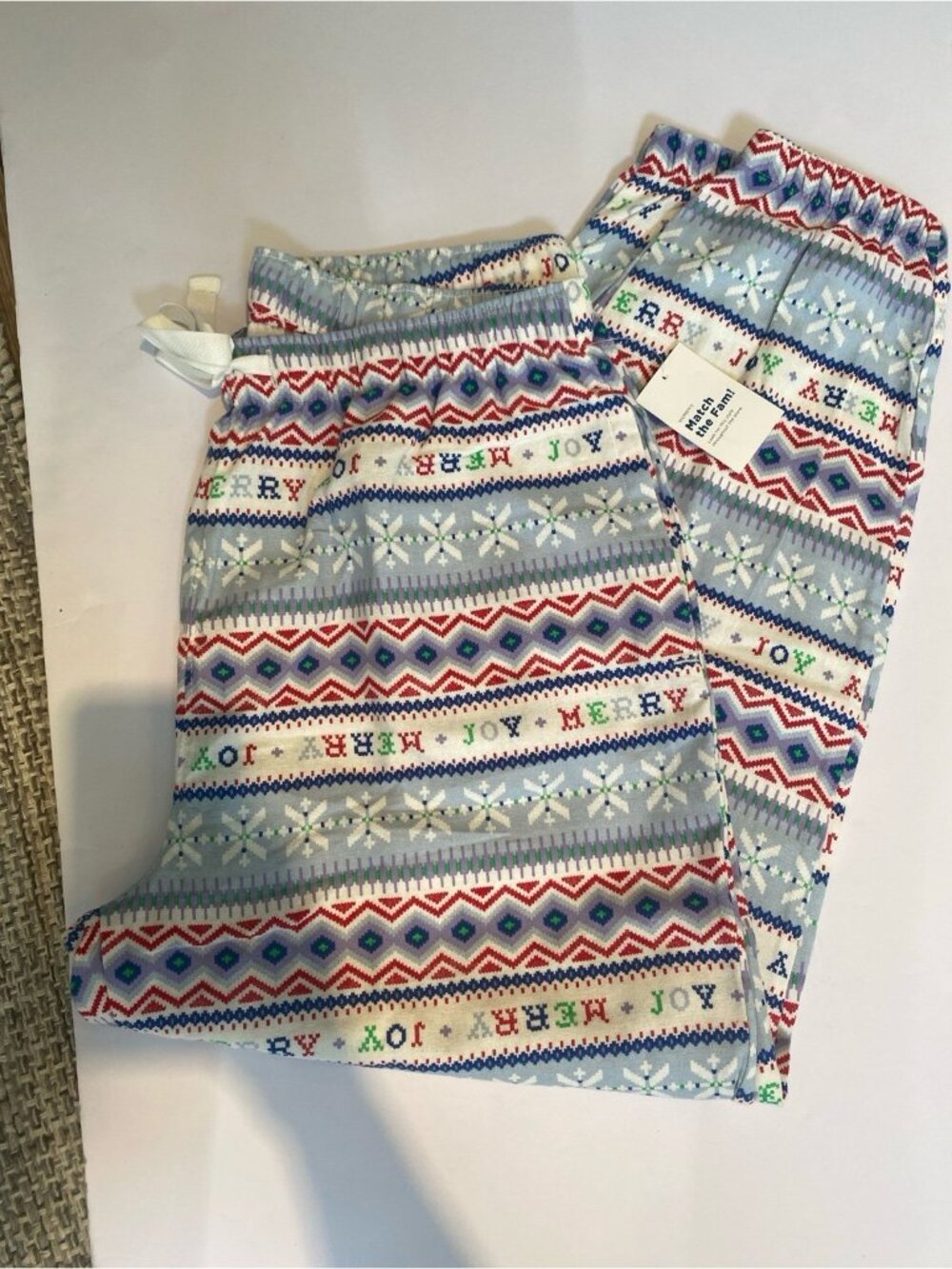 NWT Old Navy Christmas Winter 100% Cotton Flannel Jogger Pants Size Large 12-14